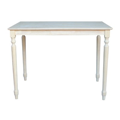 Classic Unfinished Solid Wood Counter Height Dining Table