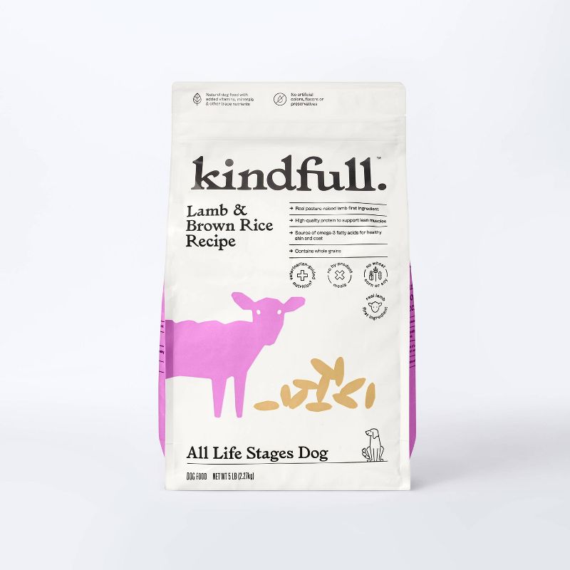 Lamb &#38; Brown Rice Recipe Dry Dog Food - 5lbs - Kindfull&#8482;, 1 of 8