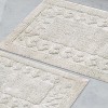 Knightsbridge All Season Traditional Chain Design 2 PC Cotton Bath Rug Set 17"X24" & 21"X34" White - 4 of 4