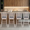 Costway Set of 4 Swivel Bar Stools Bar Height Upholstered  Faux Leather Dining Chairs - image 2 of 4