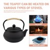 Itopfox Small Cast Iron Teapot with Stainless Steel Infuser for Loose Leaf Tea & Coffee, Stovetop Safe, Enamel Interior, Japanese Style, Black - 3 of 4
