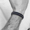 Black Bow Jewelry 15mm Stainless Steel Black/Blue Braided Leather Bracelet, 8.25 Inch - 3 of 4