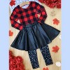 Spotted In Plaid Top, Skirt and Legging Set Mia Belle Girls - 4 of 4