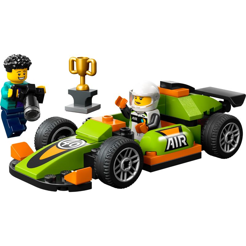 LEGO City Green Race Car Set, Racing Vehicle Toy 60399, 3 of 8