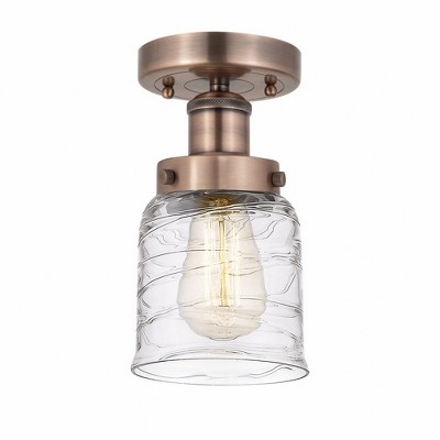 Bell - 1 Light Semi-Flush Mount In Industrial Style-8.25 Inches Tall and 6.5 Inches Wide