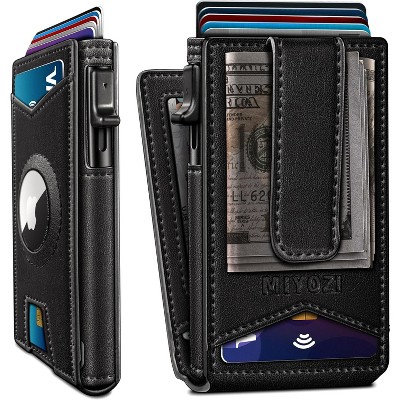Paaaawaters Airtag Wallet for Men,with Money Clip Gift Boxed,Slim Front Pocket Wallet RFID Blocking Metal Case