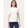 INSPIRE CHIC Women's Short Sleeve Velvet Keyhole Back Ruffle Mock Neck Shirt - 4 of 4
