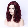 Unique Bargains Women's Halloween Curly Wigs 16" with Wig Cap Deep Red Highlight - 3 of 4