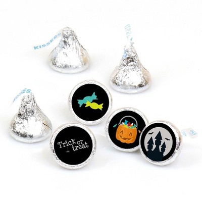 Big Dot of Happiness Trick or Treat - Round Candy Halloween Party Sticker Favors - Labels Fits Hershey‘s Kisses (1 sheet of 108)