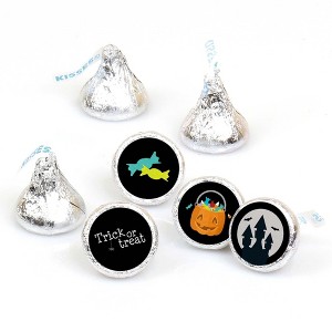 Big Dot of Happiness Trick or Treat - Round Candy Halloween Party Sticker Favors - Labels Fits Hershey‘s Kisses (1 sheet of 108) - 1 of 4