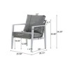 TiramisuBest Silver Aluminum Lounge Chair with Rope Accents & Cushions,Modern Indoor & Outdoor Seating (Gray/Silver+White) - 4 of 4