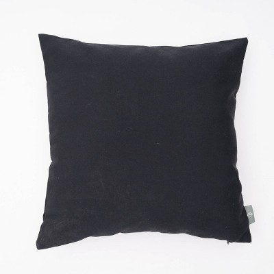 18"x18" Tristin Solid Indoor/Outdoor Square Throw Pillow Black - freshmint