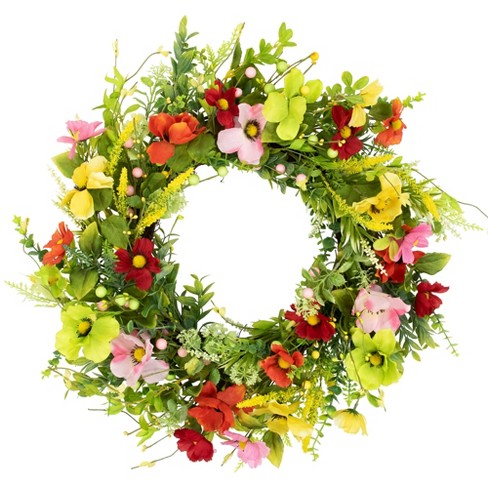 Northlight Poppy And Eucalyptus Spring Wreath - 26