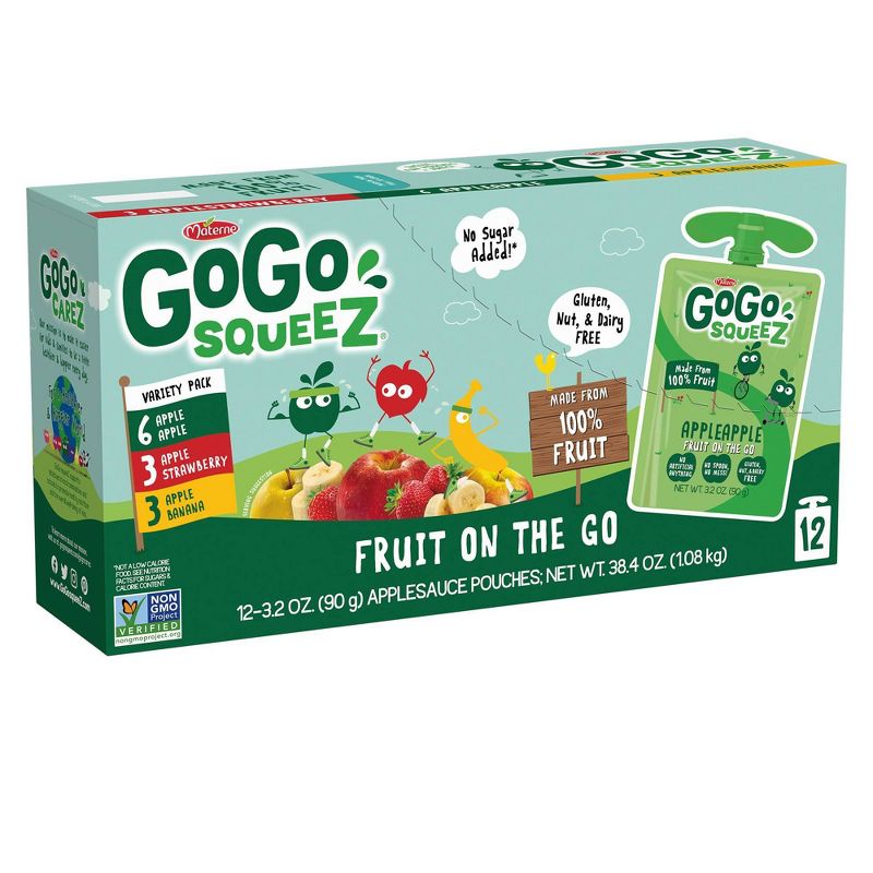 GoGo squeeZ Applesauce Variety Apple/Banana/Strawberry - 3.2oz/12ct, 3 of 11