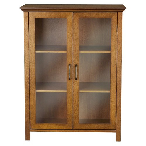 Avery Floor Cabinet Oil Oak Brown - Elegant Home Fashions
