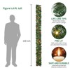 6-foot pre-lit Christmas wreath, decorated with pine cones and red berries, 20 lights, suitable for front doors, fireplaces, stairs, and windows. - 3 of 4