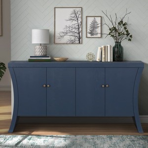 4-Door Storage Credenza, Entryway Console Cabinet, Modern Sideboard with Bronze Handles, Buffet Table for Living Room-Maison Boucle - 1 of 4