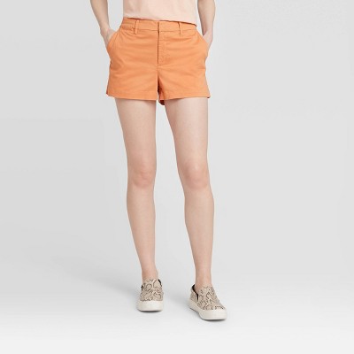 orange chino shorts
