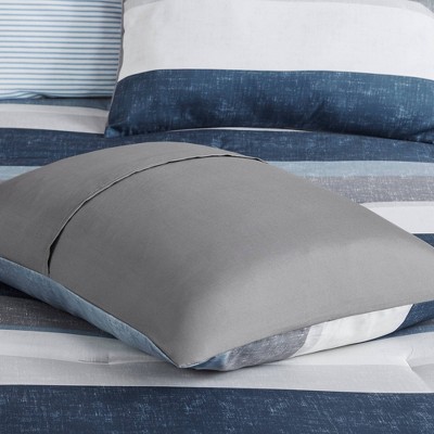 Madison Park 7pc Queen Ryder Comforter Set with Bed Sheets Blue/Gray - Madison Park: Microfiber, OEKO-TEX Certified — фото 5