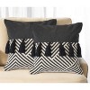 HomeRoots Set of Two Black and White Chevron Cotton Throw Pillow With Tassels - 2 of 4