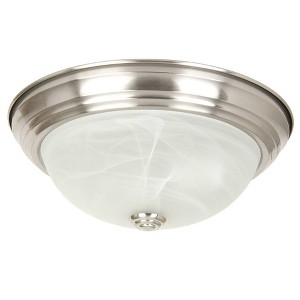 Yosemite 2 Light Flush Mount - Satin Nickel: UL Listed, Glass Shade, Metal Body, E26 Socket - 1 of 4
