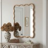 KWPZQEB Solid Wood Framed Vanity Rounded Corner Bathroom Mirrors for Over Sink Wall, Rectangle Mirror for Bathroom, Bedroom - 3 of 4