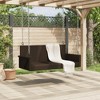 vidaxl Outdoor Swing Bench - Poly Rattan Patio Hanging Hammock Chair with Steel Frame - Durable, Weather-Resistant, Brown, 46.9" x 22" x 18.9" - 4 of 4