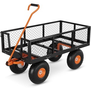 Acekool Heavy Duty Garden Cart Wagon, 500 lbs Capacity, Removable Sides, 10" Wheels, 180° Rotating Handle for Lawn, Yard, Outdoor Tasks - 1 of 4