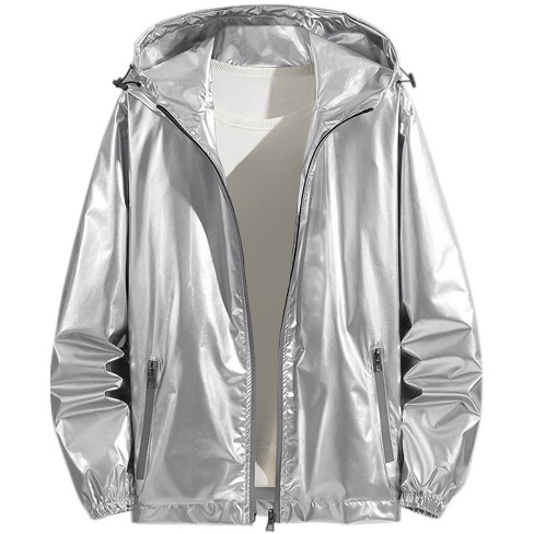 Shiny hotsell jacket silver