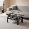 Dolonm Rectangle Coffee Table, 2-Tier Tempered Glass Modern Tea Table with Metal/Glass Legs for Living Room, Office, Bedroom - 3 of 4