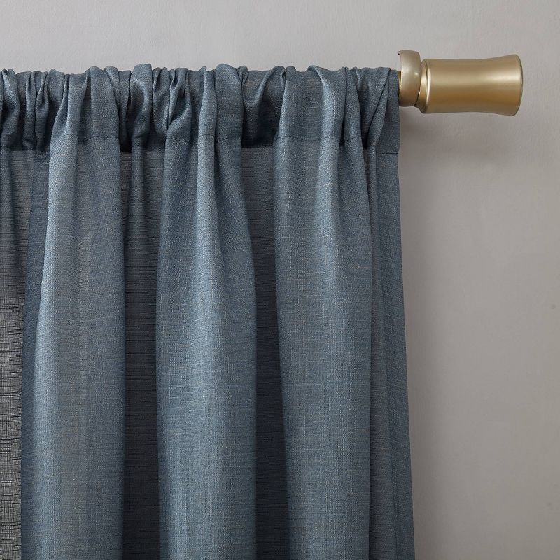 No. 918 Light Filtering Semi-Sheer Amalfi Linen Blend Textured Rod Pocket Curtain Panel, 4 of 8