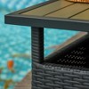 Syemin Patio Side Table, 2-Tier Outdoor Coffee Table, Patio Furniture for Drinks, Dining, Games, Storage, Black, 21.75"*21.75"*18" - 3 of 4