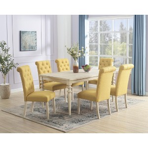 NicBex 7 Pieces Dining Table & Chairs Set for 6,Modern Kitchen Table and 6 Tufted Chairs with Wood Frame,Easy Assembly - 1 of 4