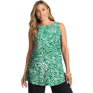Jessica London Women's Plus Size Stretch Knit Tunic Tank - 1 of 4