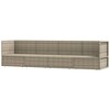 vidaXL 4 Piece Patio Lounge Set with Cushions Gray Poly Rattan - 3 of 4