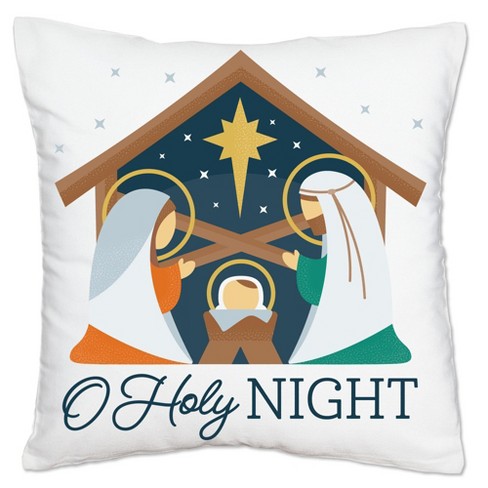 Holy Night Nativity Religious Christmas Decorative Pillow