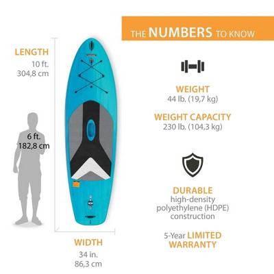 Bahama Fusion Blue and Gray 10ft Stand-Up Paddleboard Set with Paddles