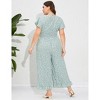 BLUEMING Plus Size Loose Jumpsuits for Women Short Ruffle Sleeve One Piece Outfit High Waist Jumpsuits - 4 of 4