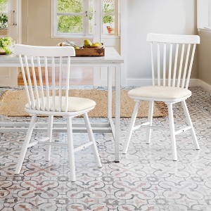 Arceso Dining Chairs Set of 2, Wooden Dining Room Chairs with Cushion, Kitchen Farmhouse Windsor Chairs - 1 of 4
