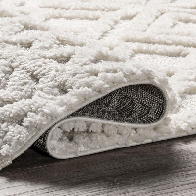 Cream Braided Synthetic Rectangular Area Rug 4' x 6'