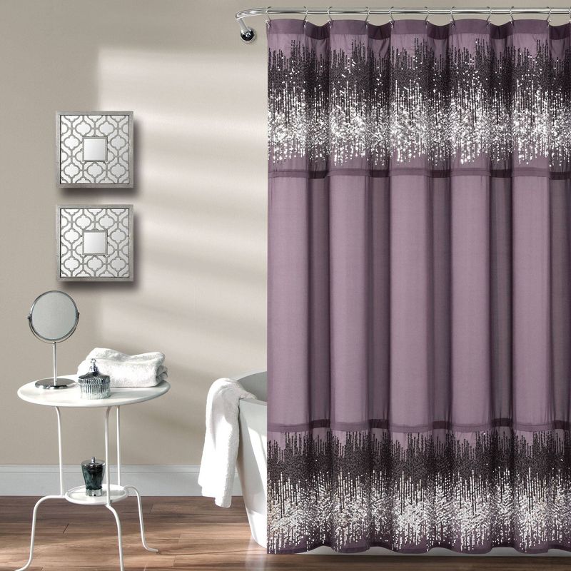 Single Shimmer Sequins Shower Curtain - Lush Décor, 1 of 11