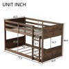 Zevemomo Wooden Bunk Bed Twin Over Twin, Solid Rubberwood Bed Frame with Built-in Ladder, for Small Spaces,Bedroom,Space Saving, No Box Spring Needed - 4 of 4