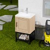 GDFStudio York Indoor/Outdoor Freestanding Magnesium Oxide Bathroom Vanity with Faucet and Ceramic Sink - 2 of 4