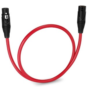 LyxPro 15 ft Red Balanced XLR Cable – 3‑Pin Male‑to‑Female Mic Cord for Studio, Live - 1 of 4