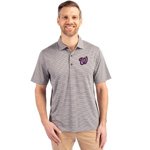 Washington Nationals Cutter & Buck Forge Eco Heather Stripe Stretch Recycled Mens Big & Tall Polo - 1 of 1