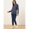 Allegra K Women's Fall Winter Long Sleeve Polka Dots Knitted Pullover Tops - 3 of 4