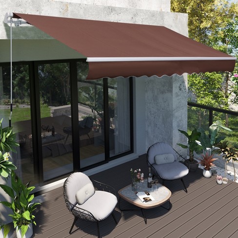 Outdoor Garden Patio Manual Awning Canopy Sun Shade Shelter Top Fabric Awnings 