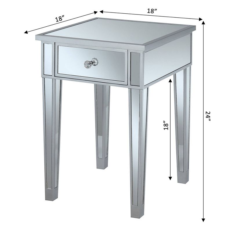 Gold Coast Mirrored End Table with Drawer - Breighton Home, 6 of 7