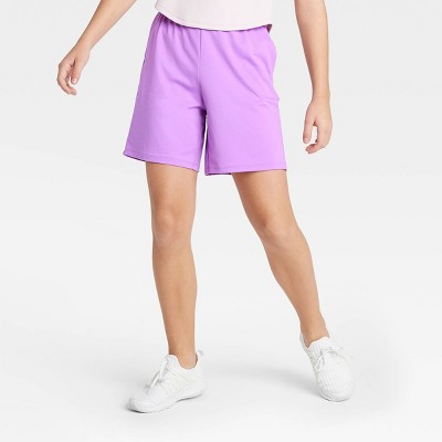 Girls' Double Layered Run Shorts - All In Motion™ Berry Purple XXL