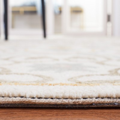 Ivory and Grey Hand-Tufted Wool Square Rug